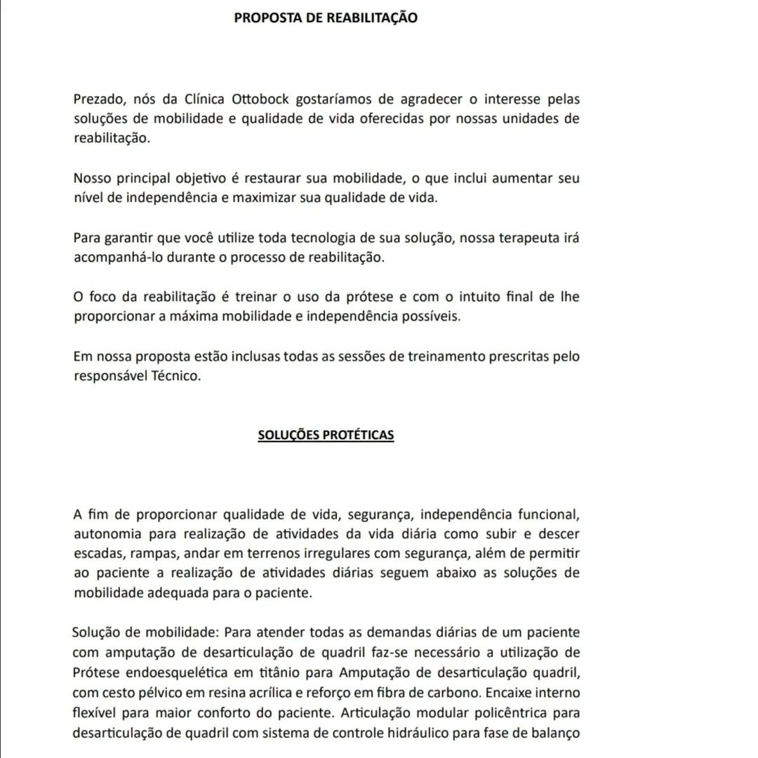 Prótese moderna - Tecnologia avançada